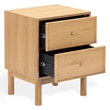 Safavieh Orion 2 Drawer Wood Nightstand in Oak