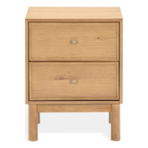 Safavieh Orion 2 Drawer Wood Nightstand in Oak