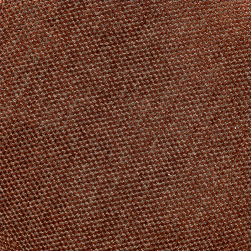 Safavieh Cecelia Round Chenille and Wood Ottoman in Rust / Walnut