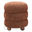 Safavieh Cecelia Round Chenille and Wood Ottoman in Rust / Walnut