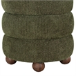 Safavieh Cecelia Round Chenille and Wood Ottoman in Green / Walnut