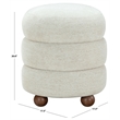 Safavieh Cecelia Round Ottoman in Taupe / Walnut