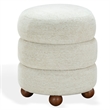 Safavieh Cecelia Round Ottoman in Taupe / Walnut