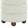 Safavieh Cecelia Round Ottoman in Taupe / Walnut