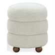 Safavieh Cecelia Round Ottoman in Taupe / Walnut