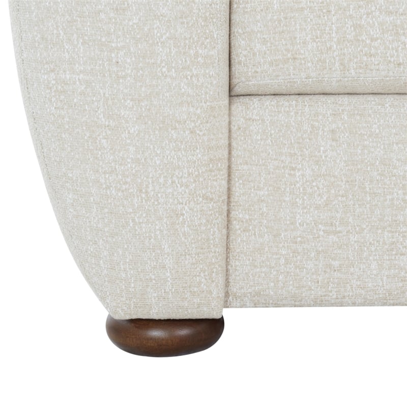 Safavieh Freddy Chenille and Wood Accent Chair in Taupe