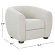 Safavieh Freddy Chenille and Wood Accent Chair in Taupe