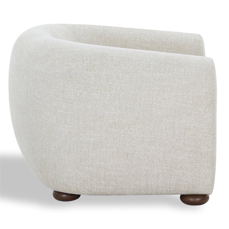 Safavieh Freddy Chenille and Wood Accent Chair in Taupe