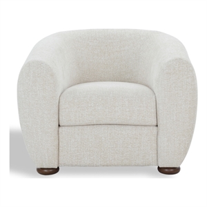 Safavieh Freddy Chenille and Wood Accent Chair in Taupe