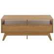 Safavieh Demora Open Shelf 2 Drawer Wood Media Stand in Oak