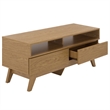 Safavieh Demora Open Shelf 2 Drawer Wood Media Stand in Oak