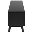 Safavieh Maddy 3 Shelf Rattan Doors Media Stand in Black