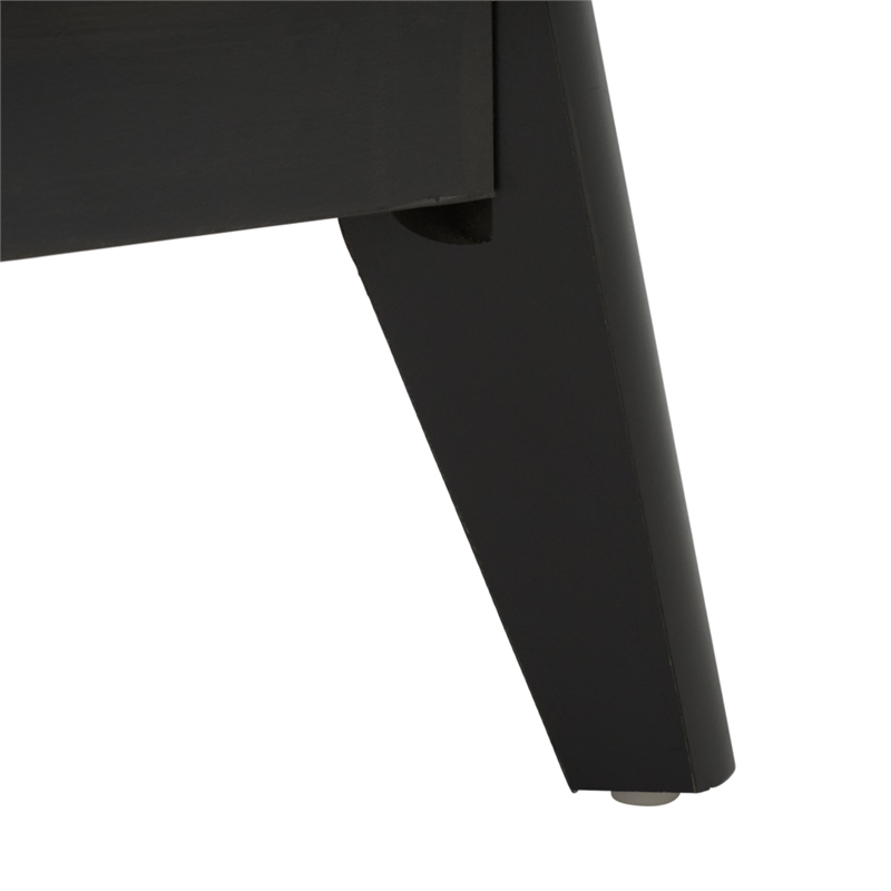 Safavieh Maddy 3 Shelf Rattan Doors Media Stand in Black