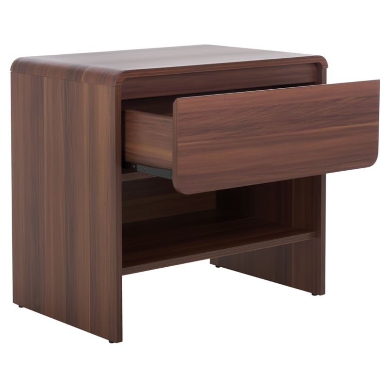 Safavieh Arsenio 1 Drawer Wood Nightstand in Walnut