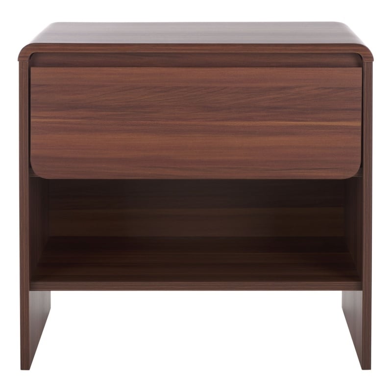 Safavieh Arsenio 1 Drawer Wood Nightstand in Walnut