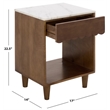 Safavieh Lyubov Marble and Wood Nightstand in White / Brown