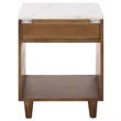 Safavieh Lyubov Marble and Wood Nightstand in White / Brown