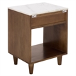 Safavieh Lyubov Marble and Wood Nightstand in White / Brown