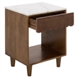 Safavieh Lyubov Marble and Wood Nightstand in White / Brown