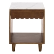 Safavieh Lyubov Marble and Wood Nightstand in White / Brown