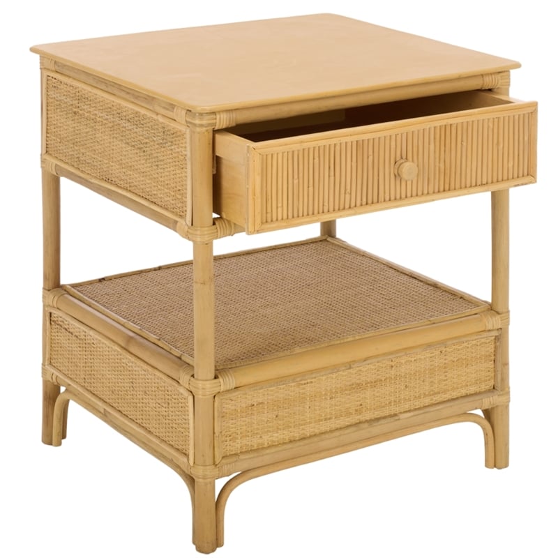 Safavieh Imari 1 Drawer 1 Shelf Wood Nightstand in Natural