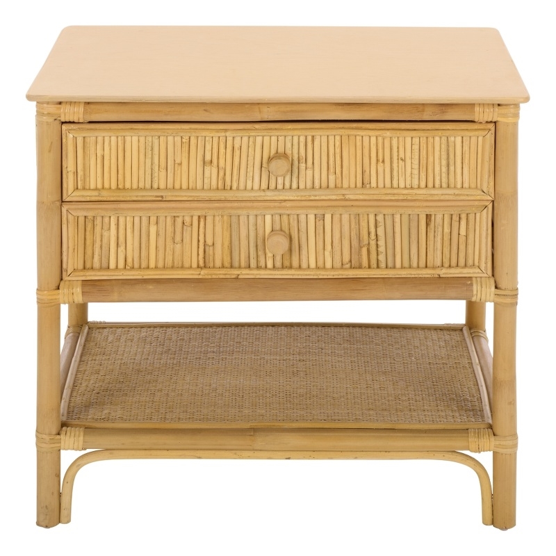 Safavieh Imari 2 Drawer 1 Shelf Wood Nightstand in Natural