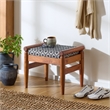Safavieh Elmar Wood Ottoman in Navy / White / Natural