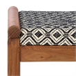 Safavieh Elmar Wood Ottoman in Navy / White / Natural