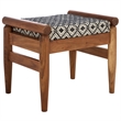 Safavieh Elmar Wood Ottoman in Navy / White / Natural