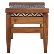 Safavieh Elmar Wood Ottoman in Navy / White / Natural