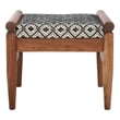 Safavieh Elmar Wood Ottoman in Navy / White / Natural