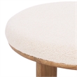 Safavieh Evgenia Round Wood Ottoman in White / Walnut