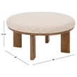 Safavieh Evgenia Round Wood Ottoman in Cream / Walnut