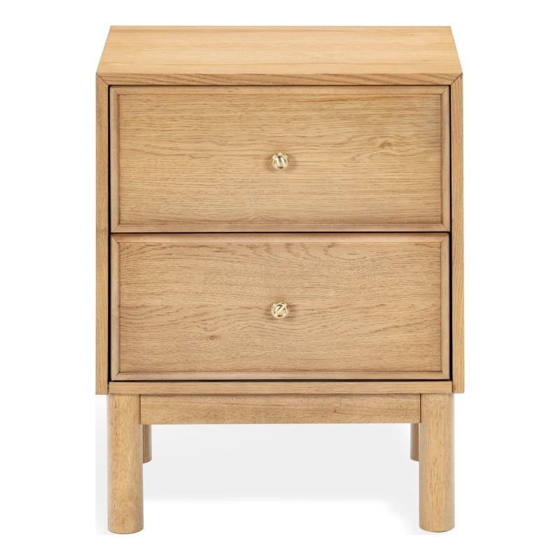 Safavieh Orion 2 Drawer Wood Nightstand in Brown / Oak