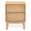 Safavieh Orion 2 Drawer Wood Nightstand in Brown / Oak