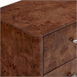 Safavieh Josephina Burl Wood Nightstand in Dark Walnut