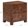 Safavieh Josephina Burl Wood Nightstand in Dark Walnut