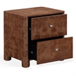 Safavieh Josephina Burl Wood Nightstand in Dark Walnut