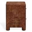 Safavieh Josephina Burl Wood Nightstand in Dark Walnut