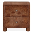 Safavieh Josephina Burl Wood Nightstand in Dark Walnut