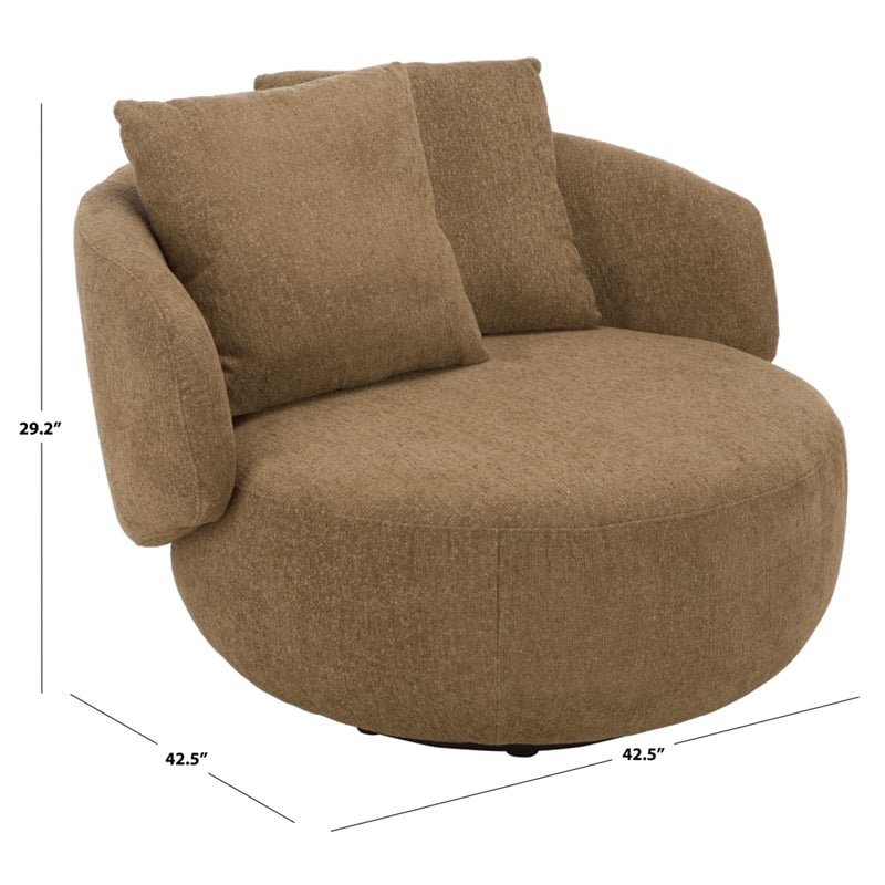 Safavieh Karolie Wood Swivel Chair in Light Brown