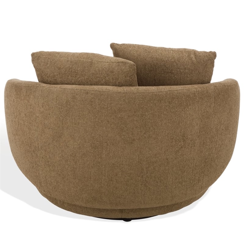 Safavieh Karolie Wood Swivel Chair in Light Brown