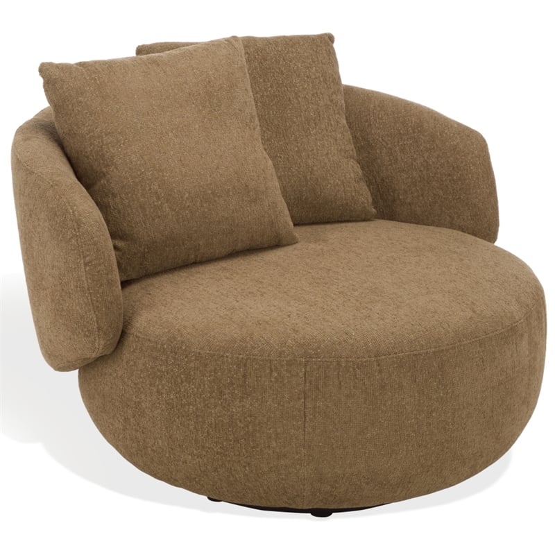 Safavieh Karolie Wood Swivel Chair in Light Brown
