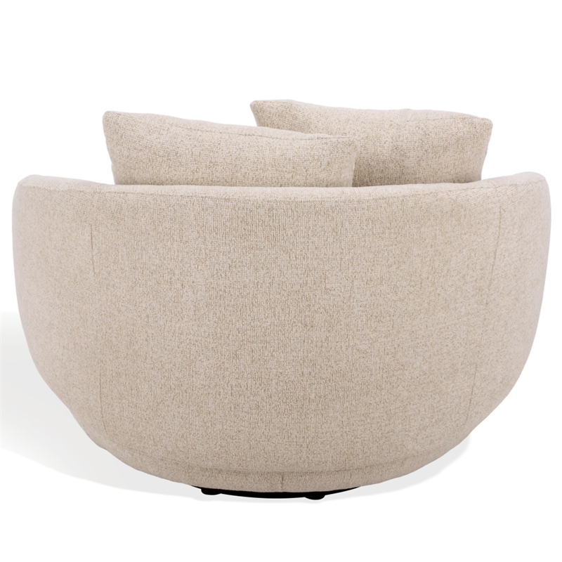 Safavieh Karolie Wood Swivel Chair in Taupe