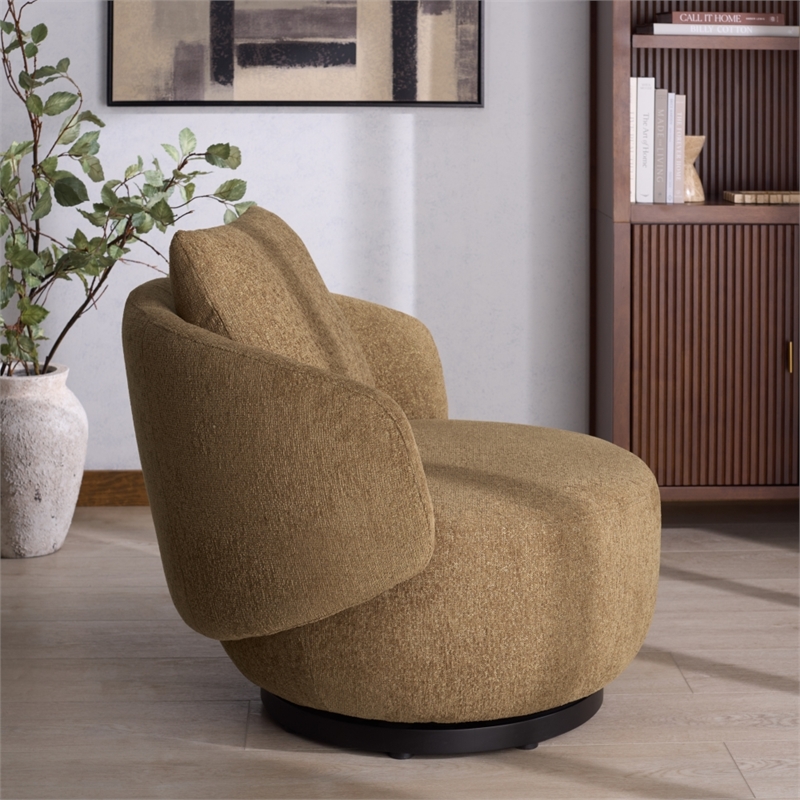 Safavieh Hannalisa Wood Swivel Chair in Light Brown