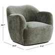 Safavieh Elizandra Chenille and Wood Swivel Chair in Olive