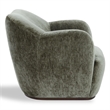 Safavieh Elizandra Chenille and Wood Swivel Chair in Olive