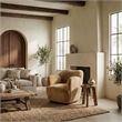 Safavieh Elizandra Chenille and Wood Swivel Chair in Amber