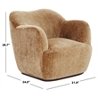 Safavieh Elizandra Chenille and Wood Swivel Chair in Amber