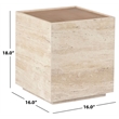 Safavieh Leslianne Wood and Travertine Accent Table in Natural / Beige